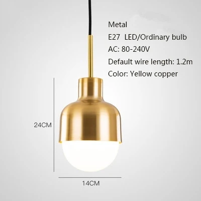 Скандинавские подвесные лампы с одной головкой, E27 светодиодный подвесной светильник для гостиной, спальни, ванной комнаты, коридора, ресторана, гостиничного номера - Цвет корпуса: D