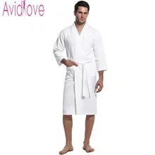 Avidlove новые Для мужчин халат хлопок халат пижамы зима-осень Для мужчин ночная рубашка Повседневное одноцветное Домашняя одежда Пижамы для будущих мам одежда S-L