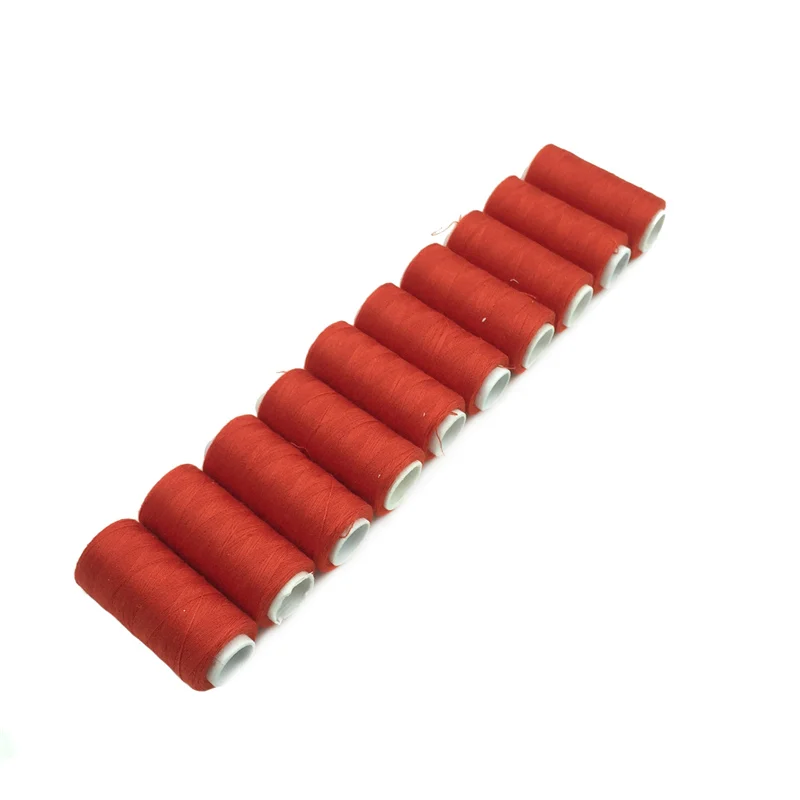 10pcs/set High quality 40S/2 Sewing Thread Machine embroidery thread 200 Yards/Spool home - Цвет: 10pcs Red