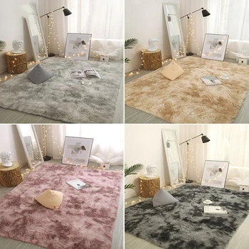

Tie-dyed Plush Large Carpets For Living Room Modern Area Rug For Bedroom Soft Comfortable Rug Parlor floor mat customized