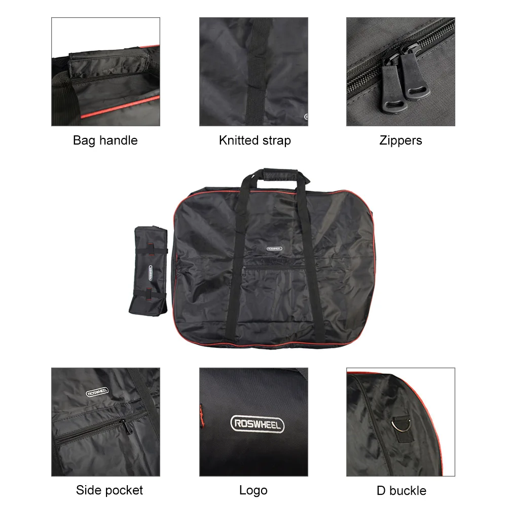 Discount ROSWHEEL  MTB Road Bike Transport Storage Bag Cycling 14"-20" Folding Bicycle Bike Carrier Carry Bag Travel Bag  Pouch 6