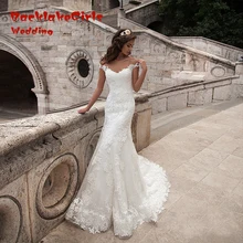 Custom made Wedding Dress 2017 New Arrival V Neck Mariage Gown with Cap Sleeves Vestidos De Novia Tulle Mermaid Wedding Dresses