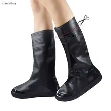 Aleafalling/женские и мужские водонепроницаемые Многоразовые дождевые ботинки с резиновой подошвой; нескользящие уличные мотоциклетные ботинки; размеры 38-45