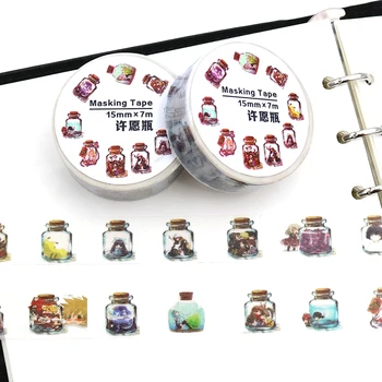 

7m*15mm Wishing Bottle Washi Tapes Diy Home Decoration Paper Masking Tape Material Escolar Papel Scrapbook 1 PCS