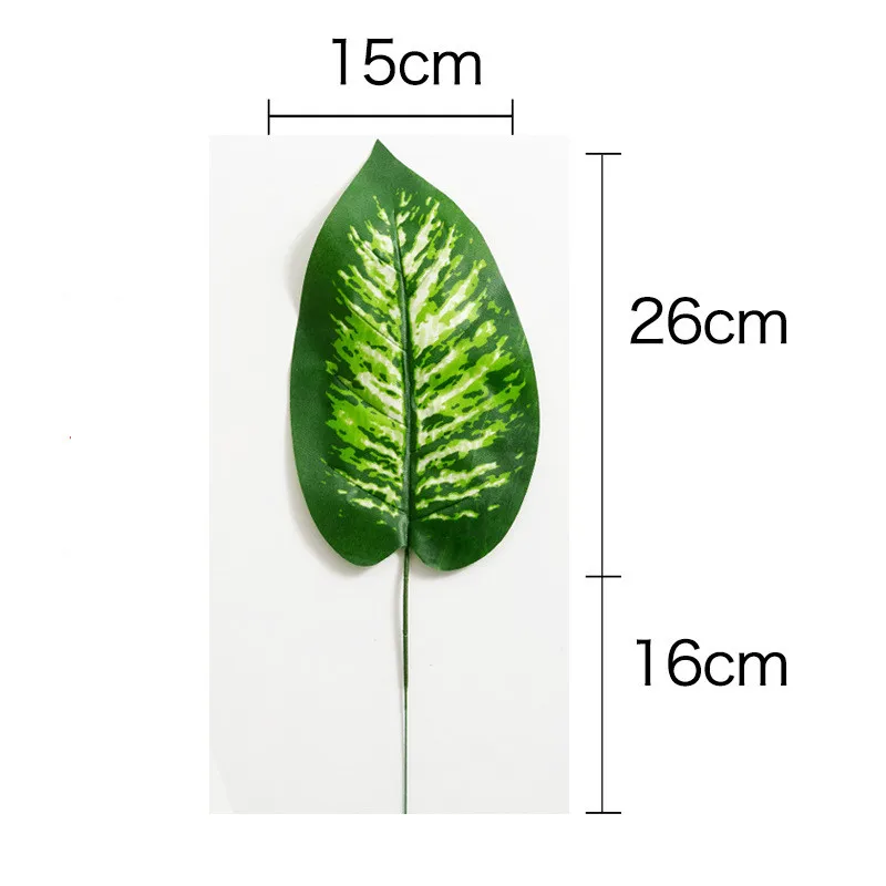 Искусственный тропический лист, сделай сам, имитация растений, стена, Зеленый папоротник, лист пальмы, треснутый лист, домашний, семейный, Свадебная вечеринка, украшение - Цвет: Green leaf 6