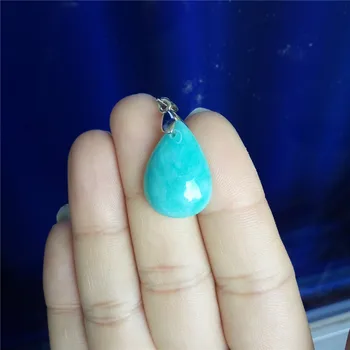 

Just One Genuine Amazonite Amazon Gems Waterdrop Bead Pendant Women Necklace Charm Light Green Natural Stone Pendant 21*15*7mm