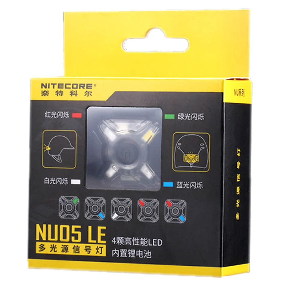 

Nitecore NU05 LE Red Green Blue White 4x LEDs Build-in Li-Ion Battery USB cable Rechargeable Mini Signal Headlamp Outdoor Sports