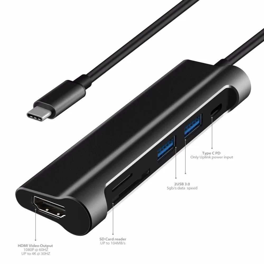JZYuan USB 3 1 C Type концентратор к 0 4K видео HDMI SD TF кардридер Тип PD usb хаб адаптер сплиттер