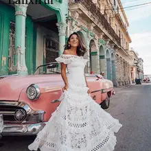 Халат ceremonie femme женское сексуальное платье с вырезом лодочкой с открытыми плечами резное кружевное лоскутное свободное платье с оборками Белое платье-макси Вечерние платья