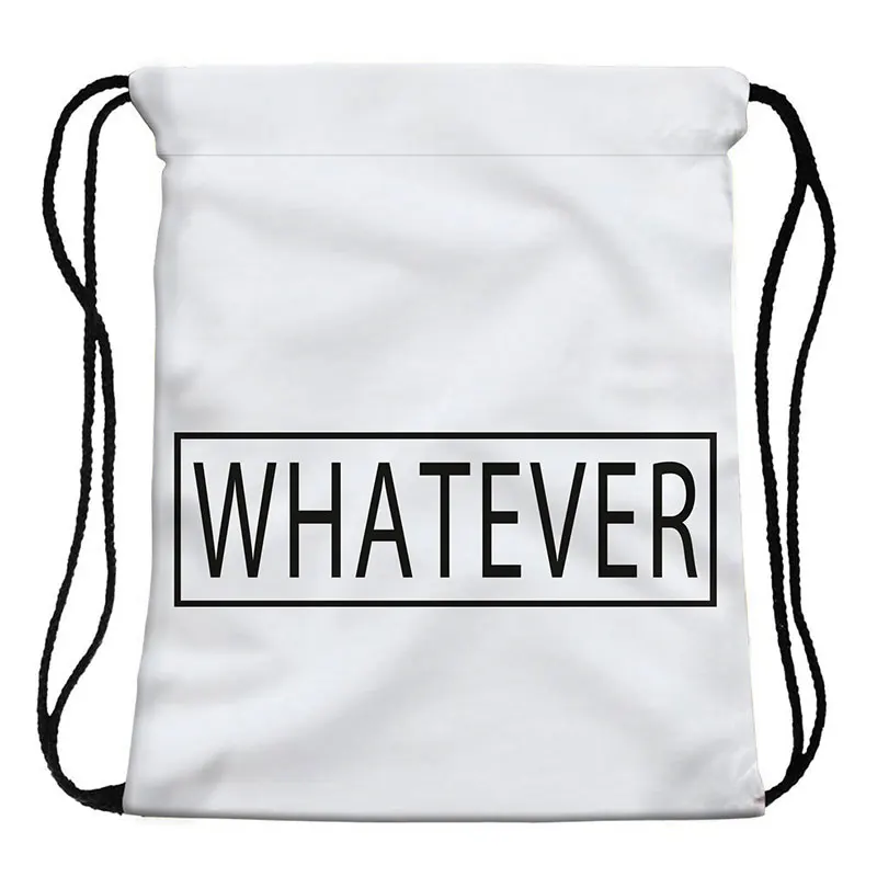 High Quality polyester Drawstring Bag Beach Women Men Travel Storage Package Teenagers Backpack sac femme with printing logo