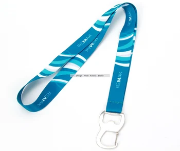 

100pcs 20MM customize design logo blue polyester sublimation print cheap neck lanyard with Wine opener in bar lanyards