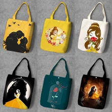 Красивый зверь мультфильм печатных холст рюкзак для покупок большой емкости Tote Модные женские повседневные сумки на плечо
