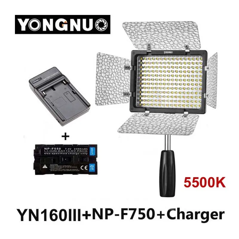 Yongnuo YN160 III 5500  CRI95 160    + 4600  NP-F750      Canon Nikon Sony  