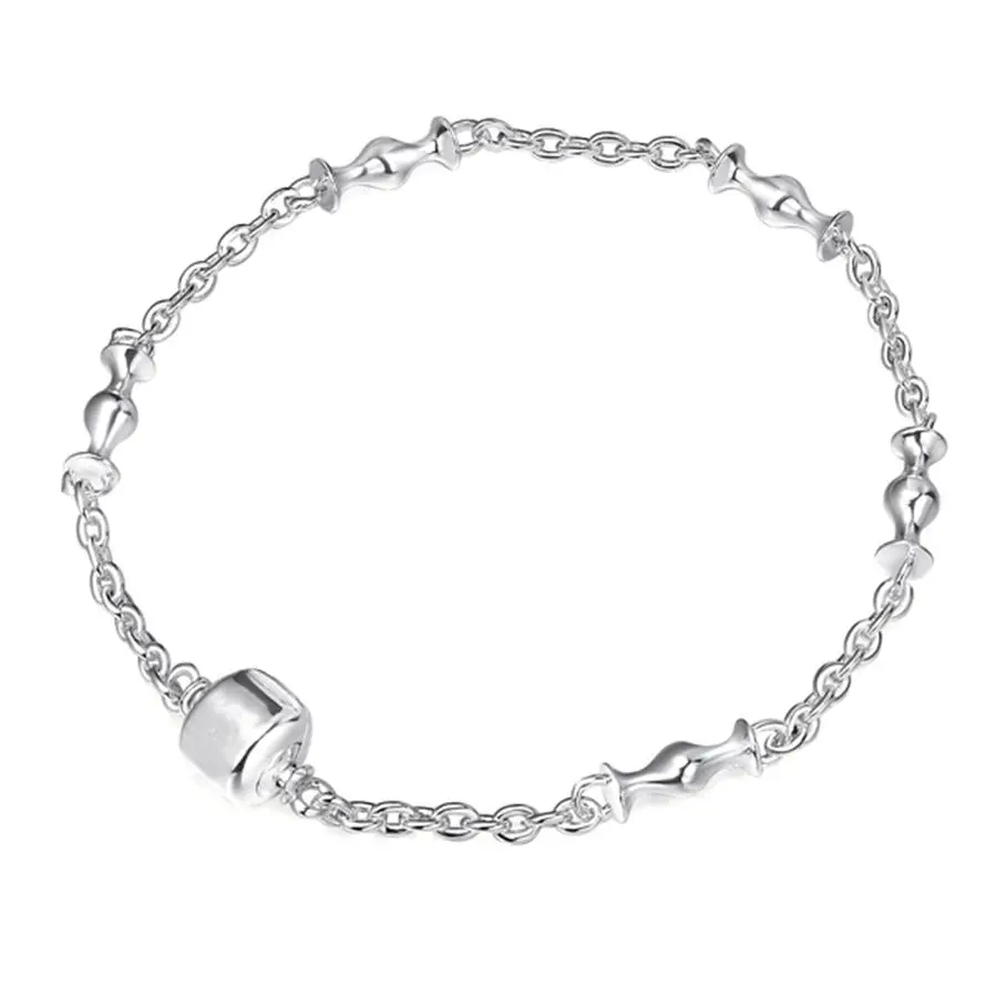 Charm Bracelet For Women, Stainless Steel Rope Chain, Fits Pandora Charms, Lobster Claw Clasp, 7.5 Inch (19 Cm