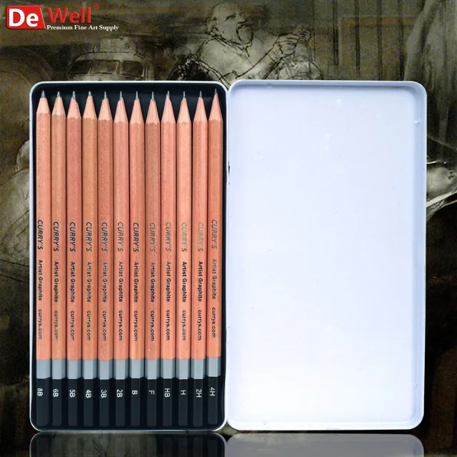 Artist Professional 12Pcs/set 4H 8B Graphite Sketching Pencil Set