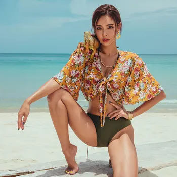 

Sexy Bathing Suit Women Swimsuit Closed Female Swimsuits Woman 2019 Swimwear Army Green Size Push Up Three Piece Red Solid