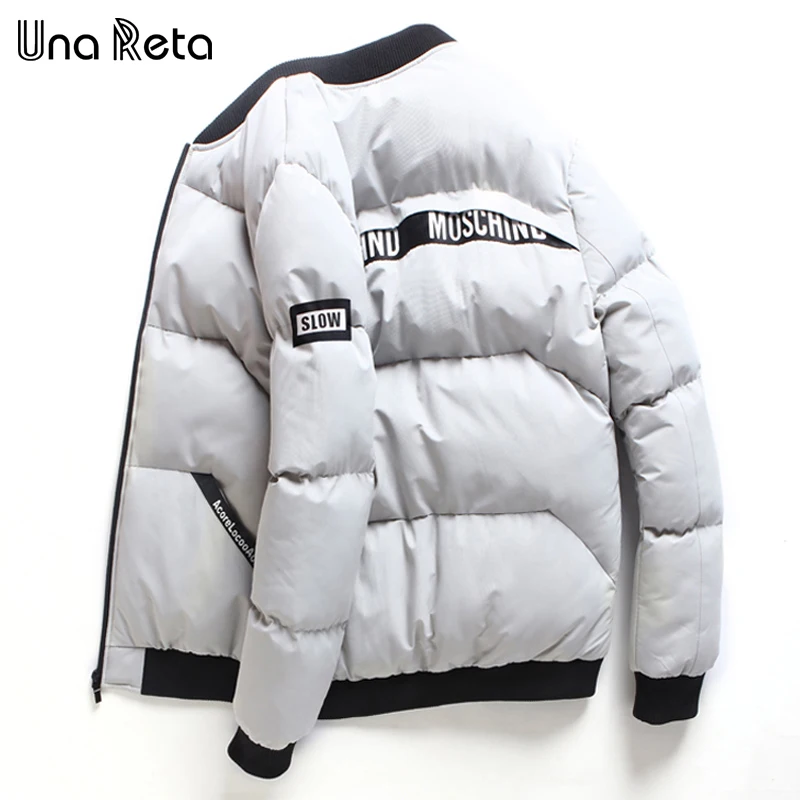 Una reta, зимняя мужская куртка, новинка, модная повседневная мужская куртка-парка, мужская приталенная хлопковая куртка с длинным рукавом, мужские пальто