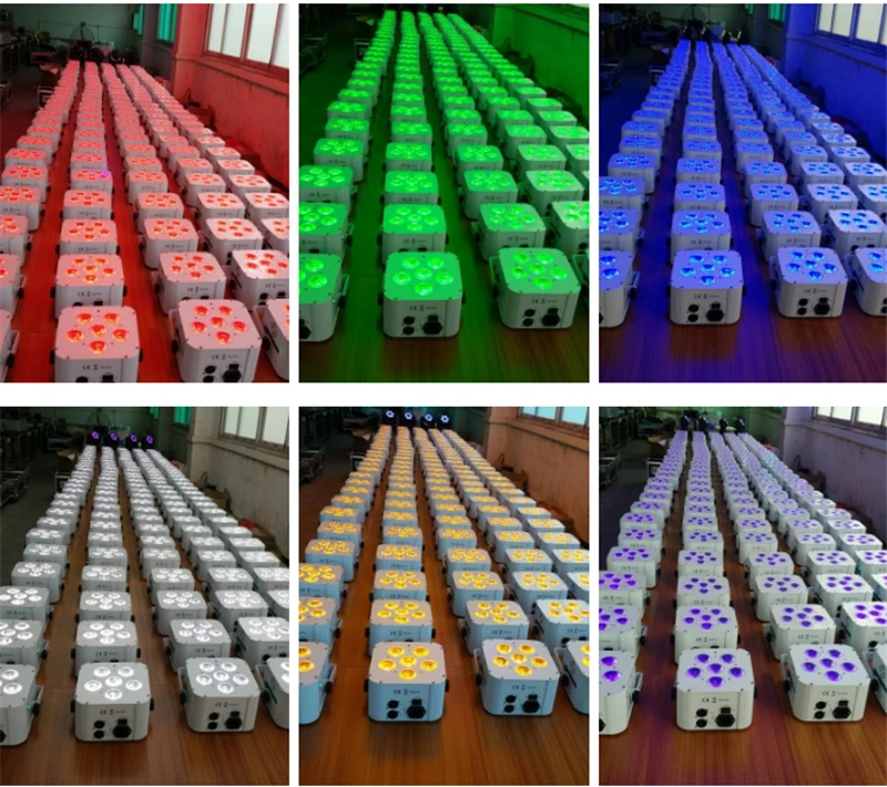 24 шт. с зарядным чехлом Аккумуляторный Dmx беспроводной Uplighting 6x18 Вт 6 в 1 UV + RGBWA wifi led