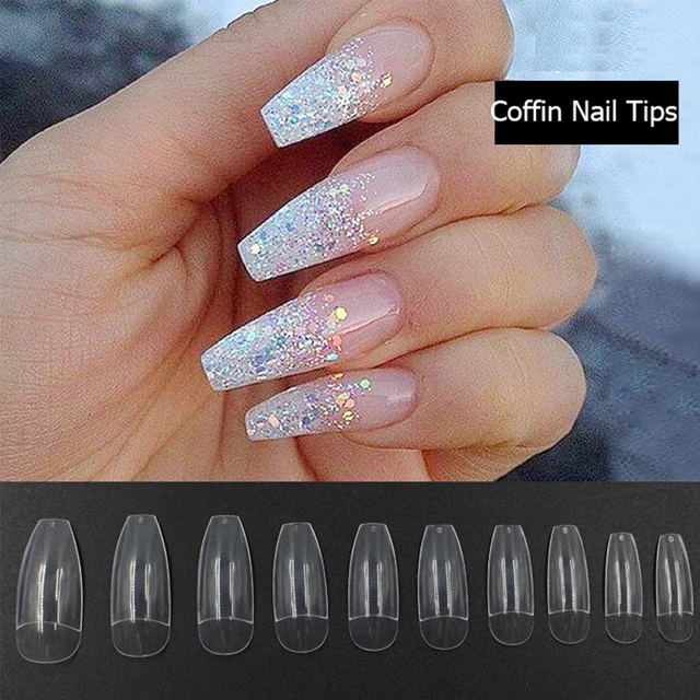 500pcs Clear Nature Ballerina Nail Tips Coffin Shaped Abs 500pcs Clear Nature Ballerina Nail Tips Coffin Shaped Abs Professional Salon Diy False Nails Artificial Uv