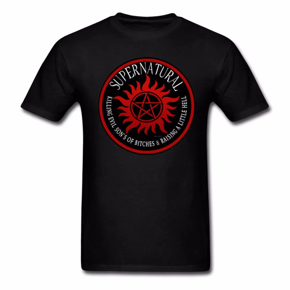Supernatural Killing Evil Son Bitches Raising A Little Hell Ri T Shirt Pop Urban Long Sleeve Custom Round Neck Tee Shirts | Мужская