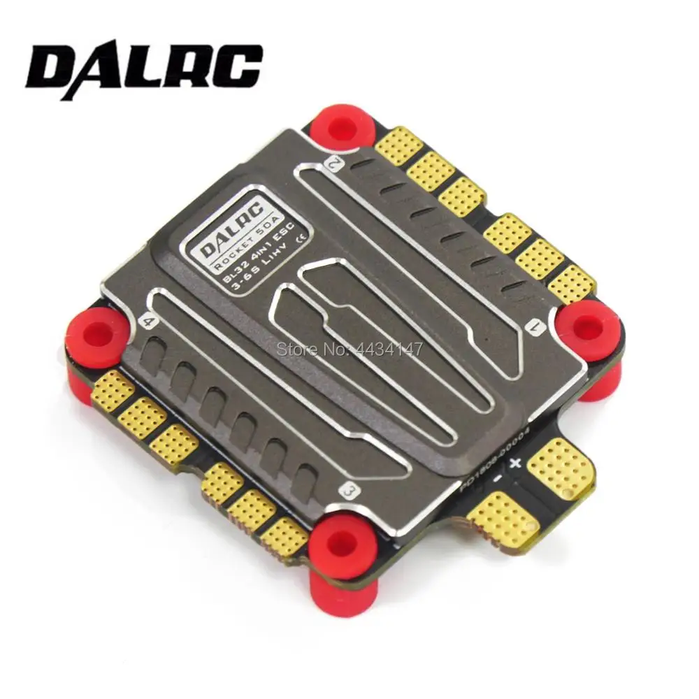 DALRC Rocket 50A 4 в 1 ESC 3 S-6 S Blheli_32 ESC поддержка Oneshot1200 Multishot 4 в 1 бесщеточный ESC 37,5x37,5 мм для FPV Racing