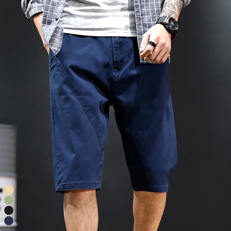 

Plus Size 44 46 48 Men Shorts 2019 Summer New Loose Casual Cotton Shorts Men's Clothes Black Blue Khaki Green