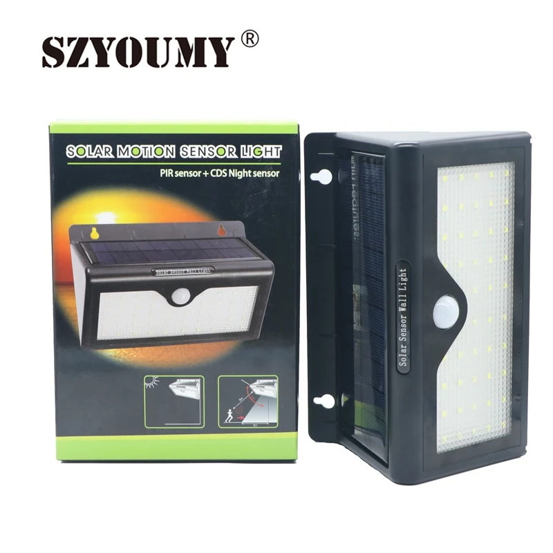SZYOUMY 5PCS Outdoor Waterproof 46 LEDs Solar Power Light PIR Motion Sensor Security LED Wall Lamp with Control for Garden | Лампы и