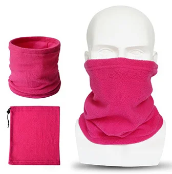 Многофункциональный однослойный флисовый нагрудник для взрослых, толстые теплые шарфы для катания на лыжах, кемпинга, велоспорта, маска для лица, 8 цветов - Цвет: pink