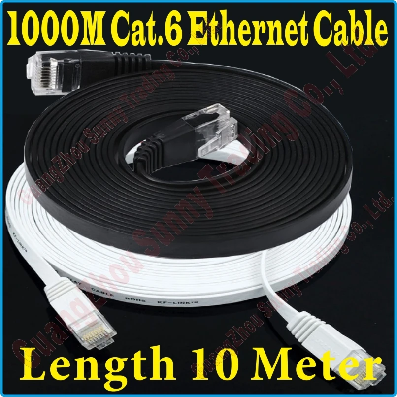 New 30FT 10M CAT6 CAT 6 Flat UTP Network Cable RJ45 Patch LAN