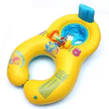 Открытый поплавок кольцо для матери и ребенка надувной плавательный круг двойное сиденье плот плавать кольцо помощь тренажер кольца