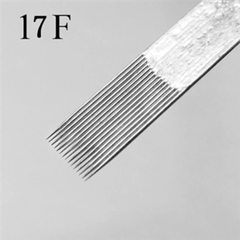

50Pcs /Lot Disposable Tattoo Needle Assorted Flat Shaders 17F maquiagem 2015 Needle Permanent Makeup agujas tatuaje tatuagem