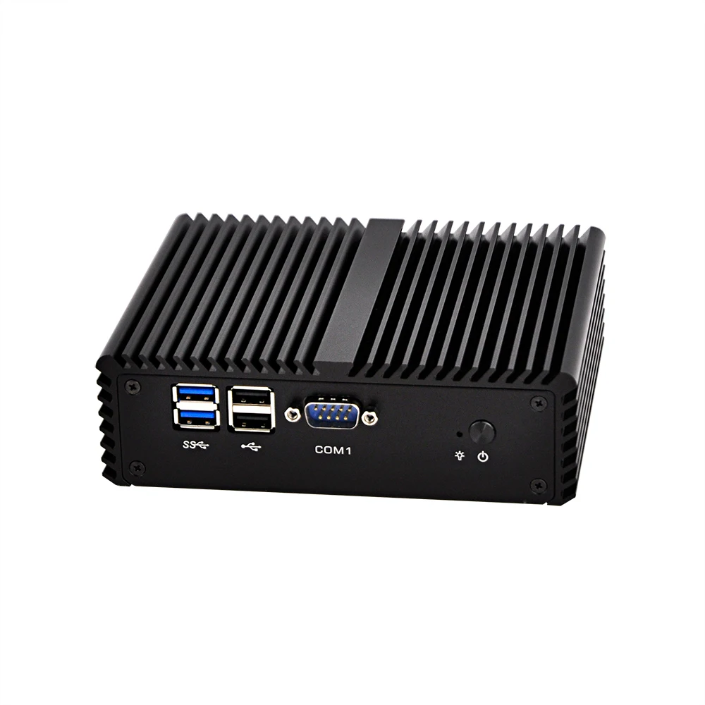 OEM Fanless Celeron 3215U Mini Computer 2 Ethernet Dual Core Mini pc Barebone System Thin Client 4 COM X86 12V Desktop Mini PC