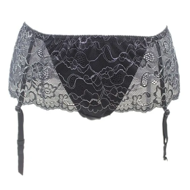 Sexy G String Garters Black Lace Skirt Garters Belts Floral Black Rose ...