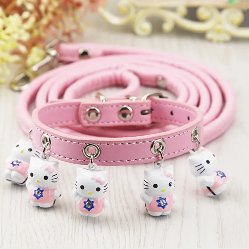 1 Set Fashion Bell Cat Dog Collar Leash Princess Leashes Collars For Dogs Pet Supplies Accessories
