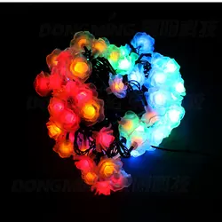 Светодиодный фонарь с цветком 10 м 80 светодиодный s RGB 220 В 110 В Рождественский светодиодный струнный светильник свадебное украшение домашних