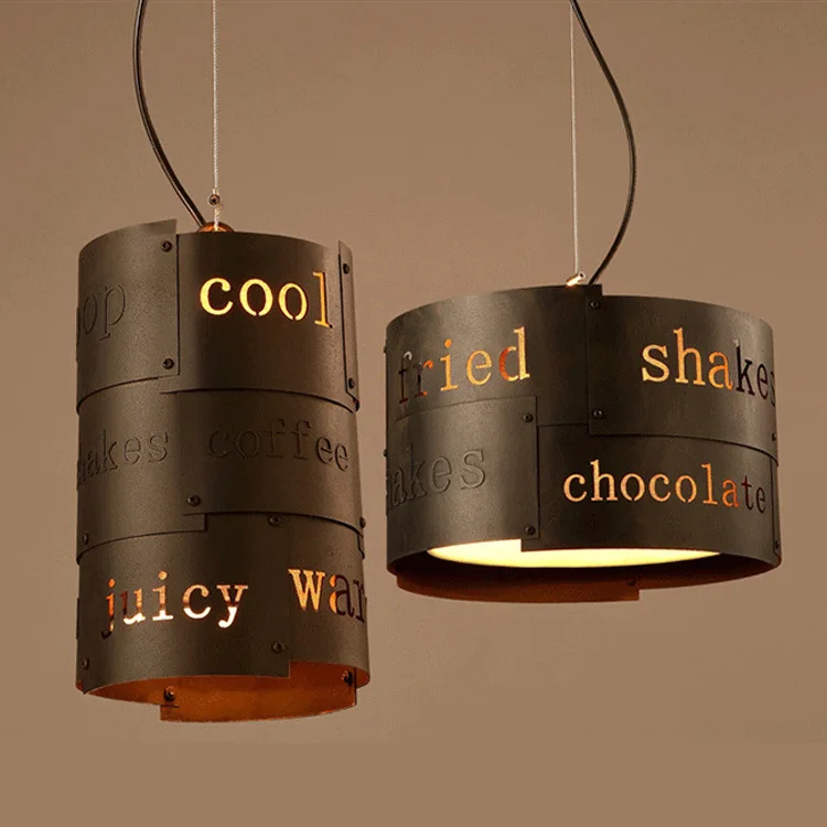 

Retro industry Vintage Loft American industrial wind bar restaurant English letter Bar Cafe Nordic Iron Pendant Lights ZA GY105