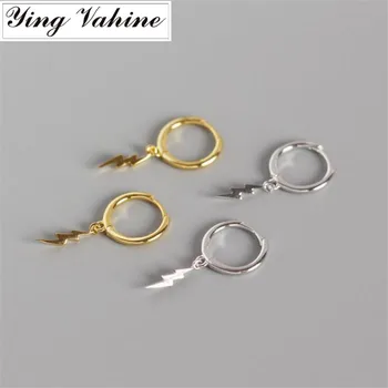 

ying Vahine Fashion Element Women's Earrings 925 Sterling Silver Lightning Pendant Stud Earrings for Women oorbellen brincos