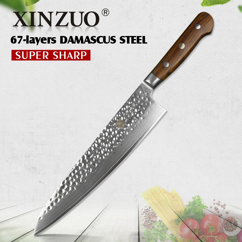 Нож шеф повара XINZUO из высокоуглеродистой дамасской стали 9 5 дюйма|Кухонные ножи| |