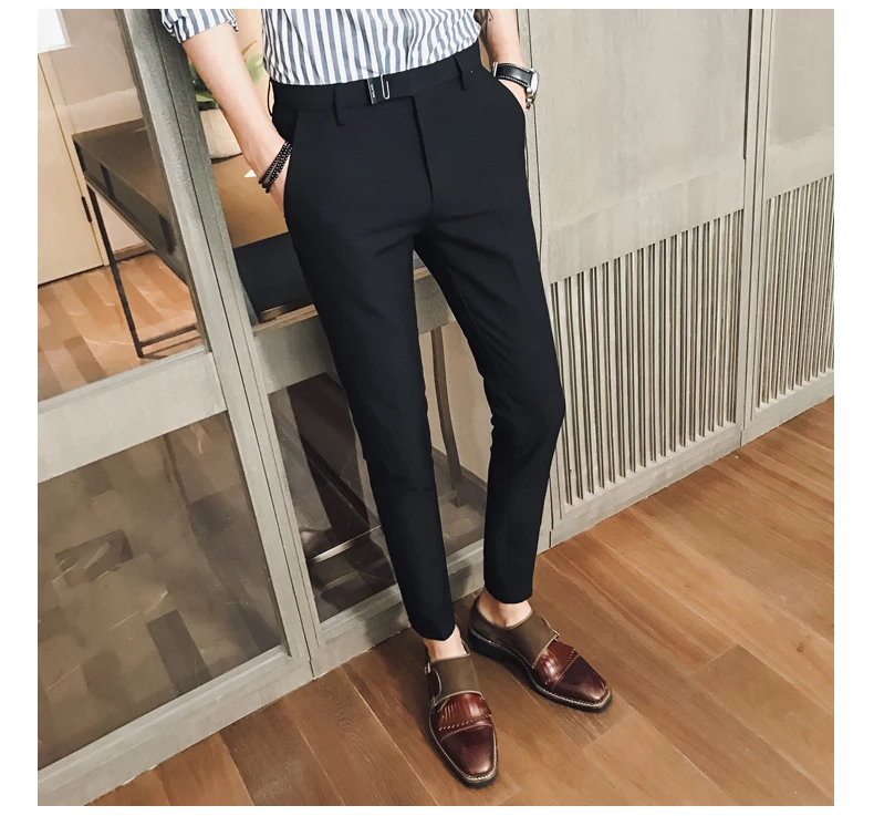 2018 новый модный мужской костюм брюки Slim Fit платье брюки мужские офисные брюки большой размер деловые классические мужские офисные брюки