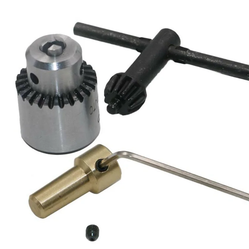

4 Pcs/Set Micro Motor Drill Chucks Clamp 0.3-4mm Taper Drill With Chuck Key 3.17mm 1/8inch Shaft Connecting Rod GHS99