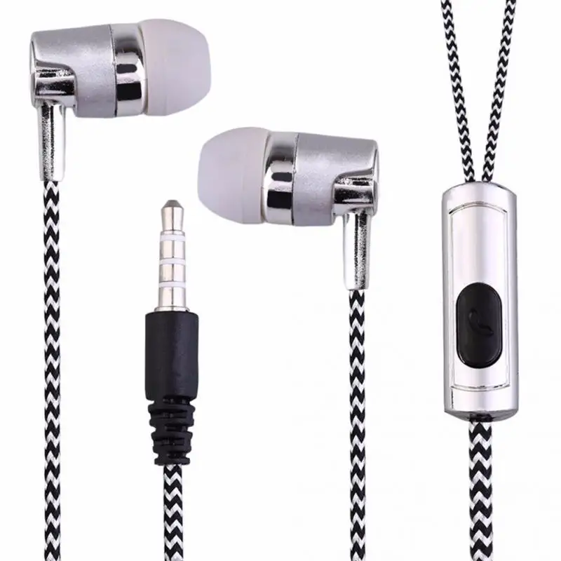 Braided Wire Fashion 3.5mm for iPhone Samsung Stereo Earphone Stereo