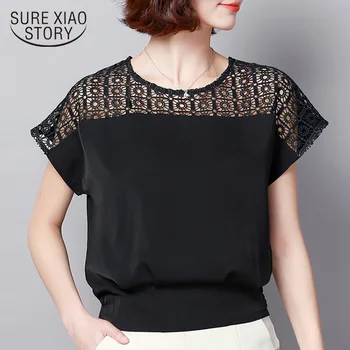 

blusas mujer de moda 2019 white blouse women tops plus size hollow chiffon women blouse shirt womens tops and blouses 3231 50