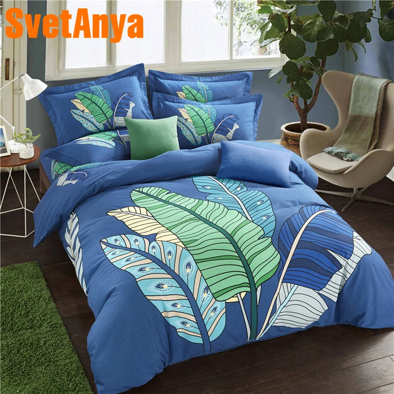 

Svetanya Sanding Cotton Bedlinen Leaves Printed Bedding Set Queen King Full Double Size ( Sheet Pillowcase Duvet Cover Sets )
