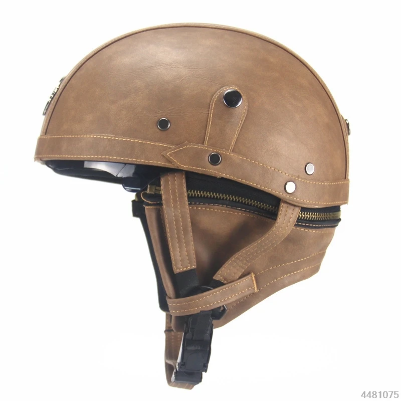 Мотоциклетный шлем ABS из искусственной кожи, мотоциклетный шлем Chopper 3/4 с открытым лицом, мотоциклетный шлем, мотоциклетный шлем