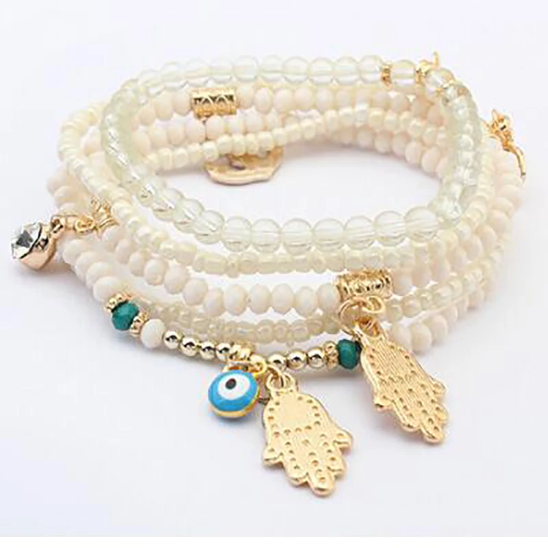 

Fashion 2018 Modern Multi-layer Beaded Women's Accessories Bracelet and Bangle Girl Jewelry