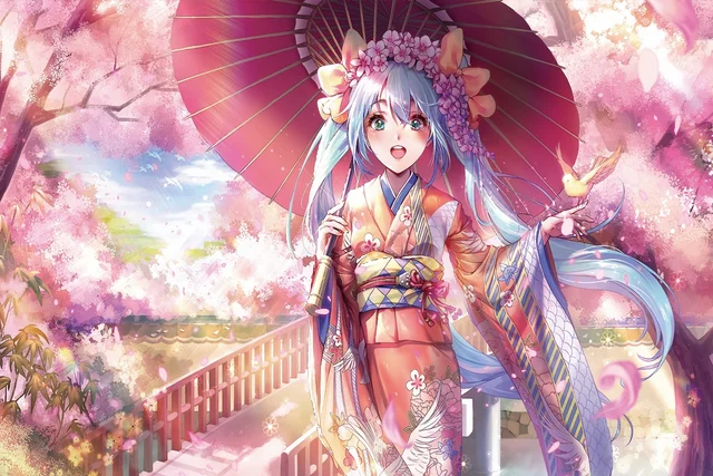 kimono fantasy anime girl