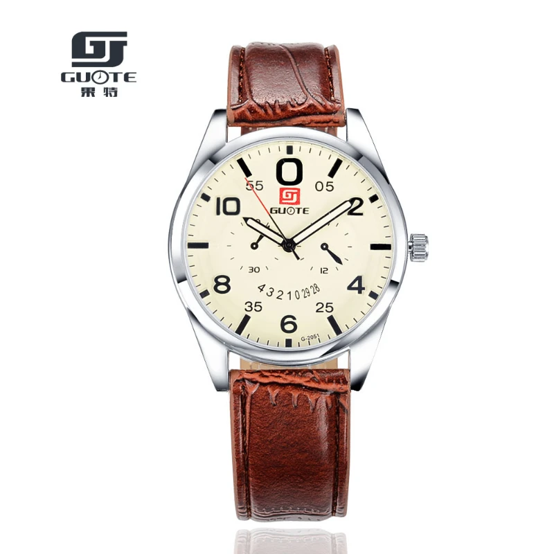 

Luxury Brand Mens Watches Fashion Genuine Leather Business Quartz Men Watch 3ATM Sports Waterproof Wristwatch Montre Homme 0860