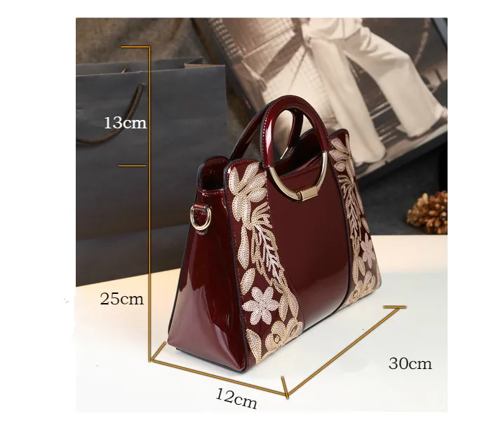 Новая роскошная сумка, дизайнерская, качественная, с блестками, тисненая, лакированная кожа, женская сумка, известный бренд, клатч, женская сумка-мессенджер, boston tote