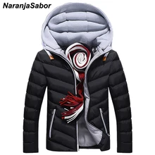 NaranjaSabor, зимнее мужское плотное пальто, теплое, с капюшоном, с подкладкой, для мужчин, повседневные куртки, Мужское пальто, мужские пальто, Мужская брендовая одежда