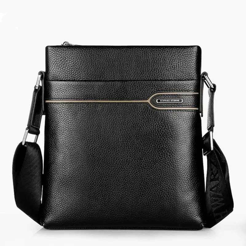 

2019 New Brand Design Vertical Men's Bag Real Cow Leather Business Bag Casual Fashion Cowhide Shoulder Messenger bag Briefcase